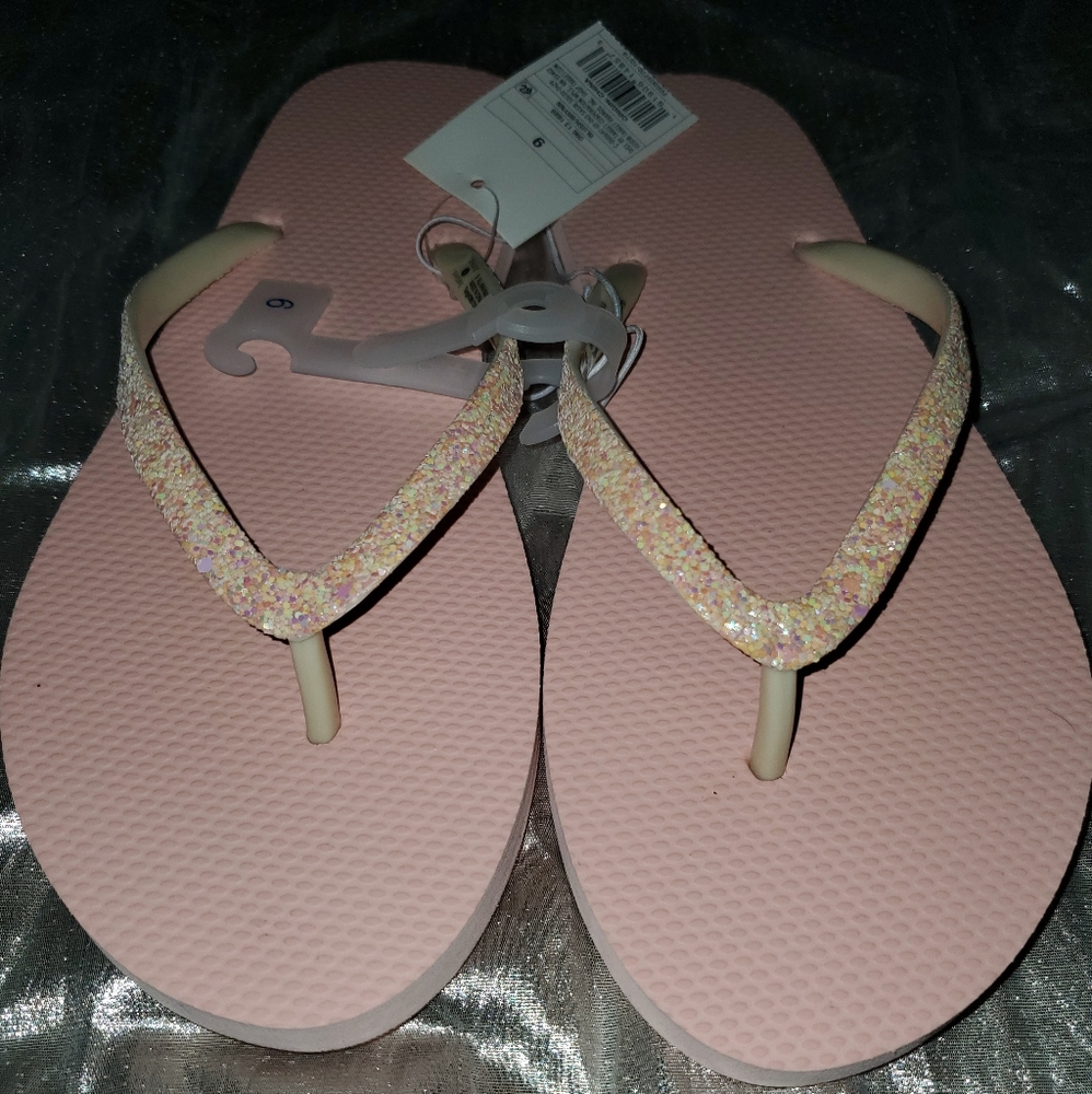 Pink Glitter Flip flops